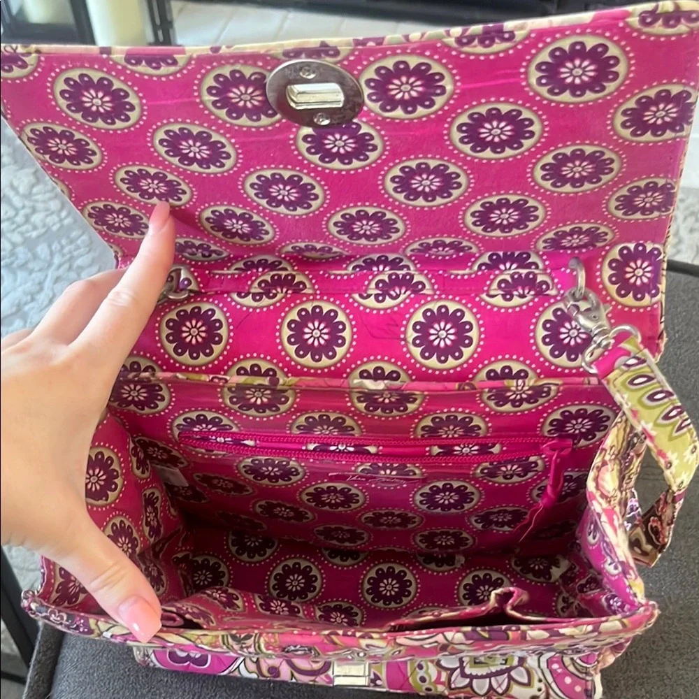 Vera Bradley Pink and Yellow Baby Bag with Paisley Print